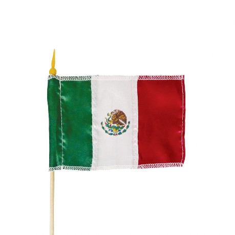 banderas de tela con soporte de madera